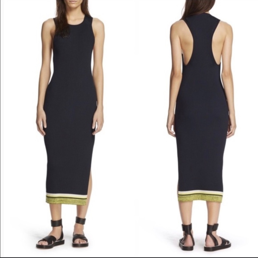 Rag & Bone Sheridan Midi Dress Navy Ribbed Tank size XS TP
